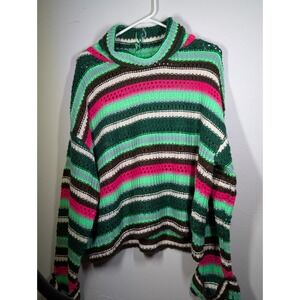 Davi & Dani Soft  Knit Multi Color Cowl Neck Sweater Size‎ 1X